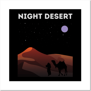 Night desert Posters and Art